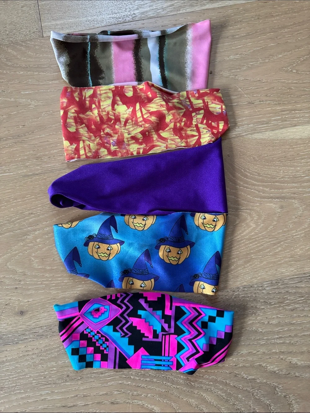 Lot of 5 Colorful Hippie Runner headbands